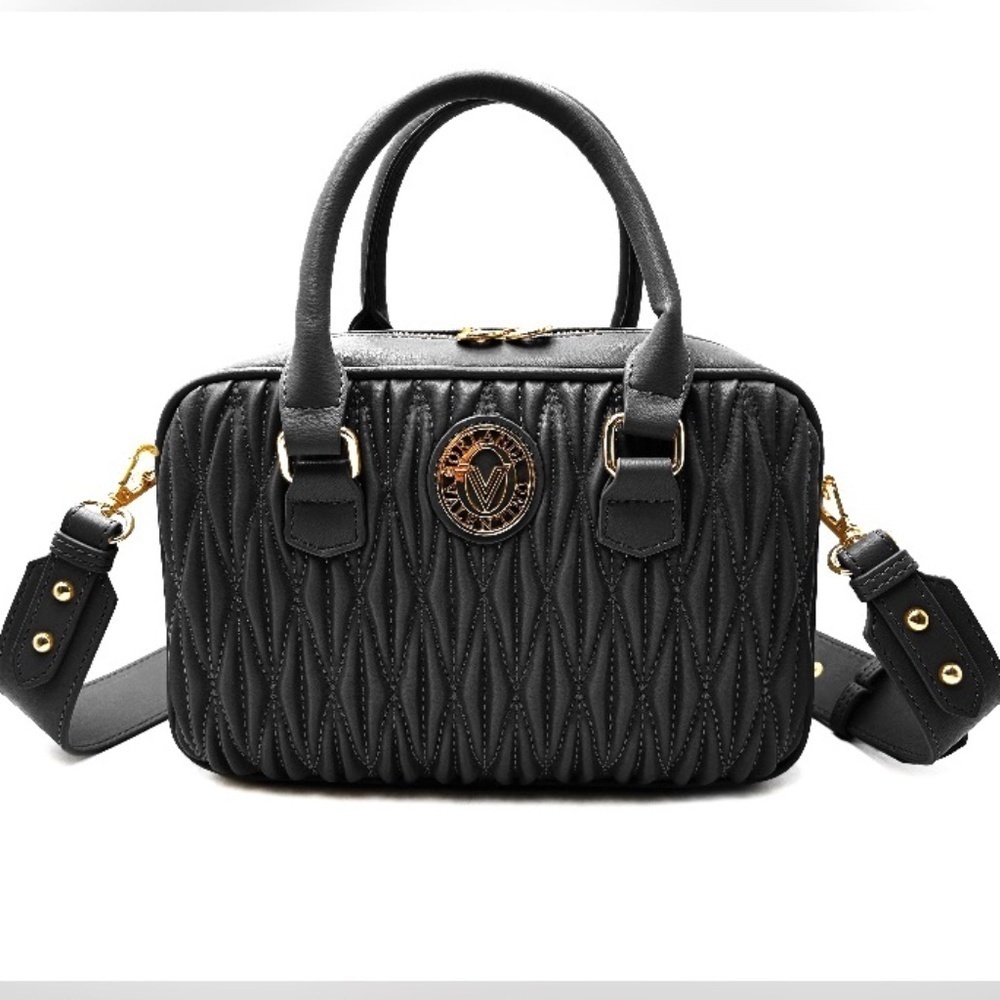 NWT Black Valentino Orland Top Handle East West Handbag with Thick Leather Strap